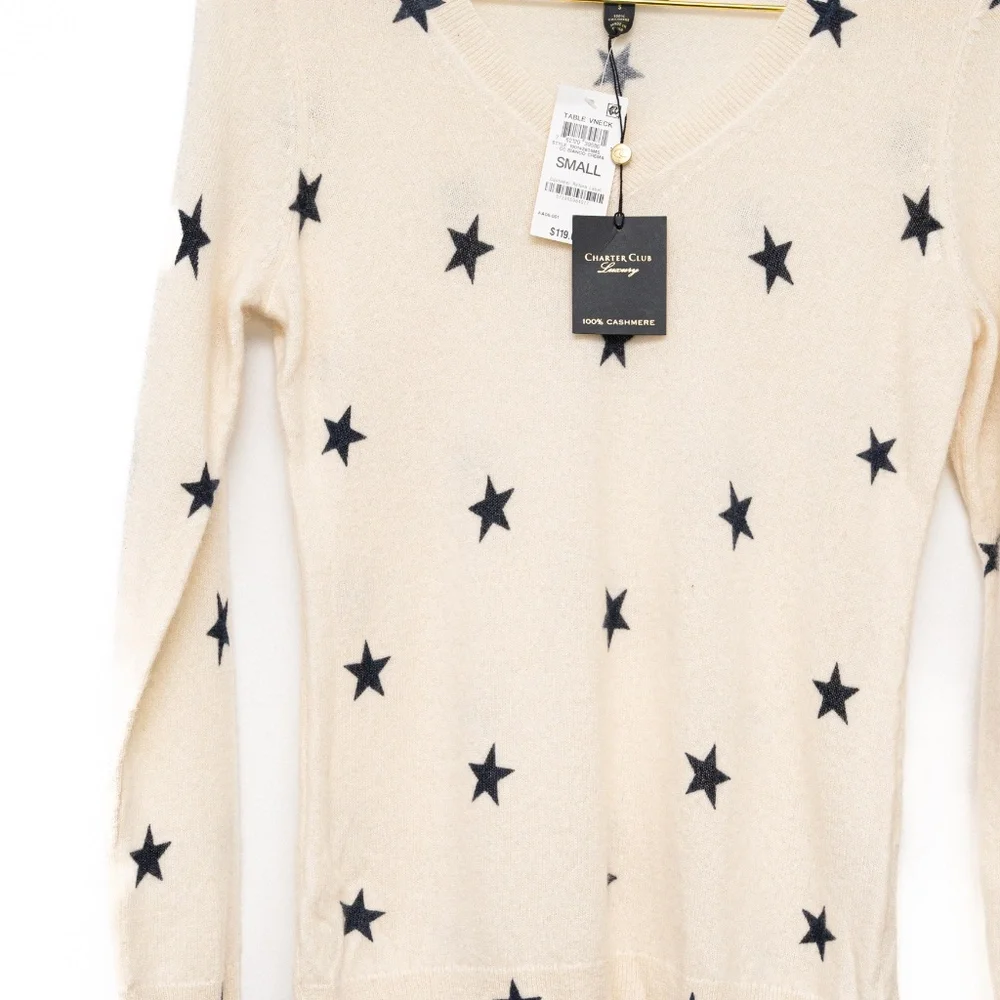 Charter Club - 100% Cashmere Star Sweater - Picture 5 of 7
